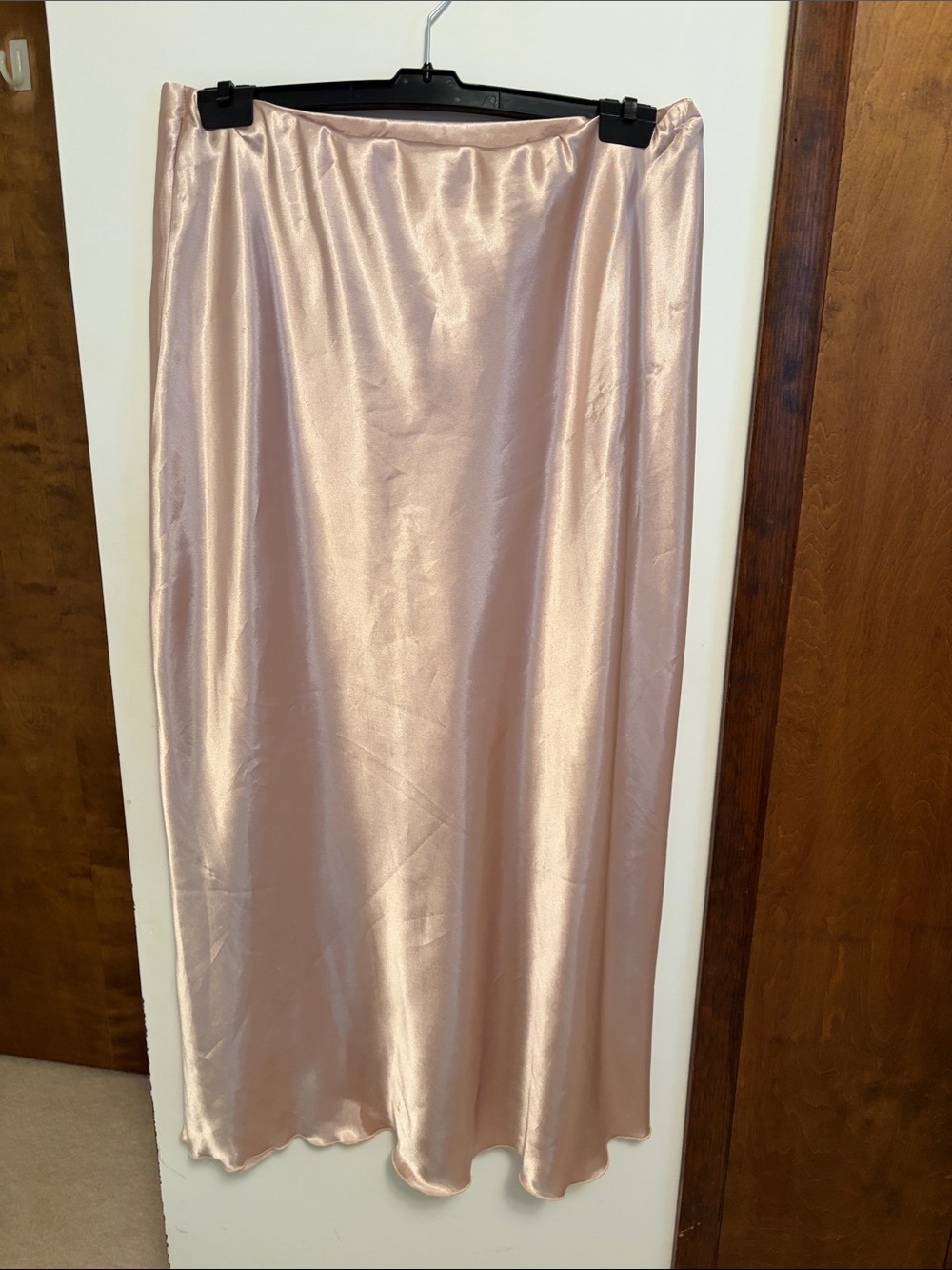 Express Satin Maxi Skirt - Blush Rose